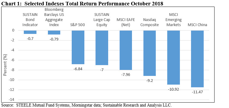 Selected Indexes Total Return Performance October 2018