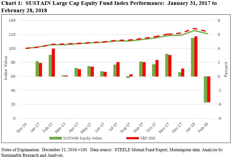 SUSTAIN large cap equity fund index performance January 2017-February 2018