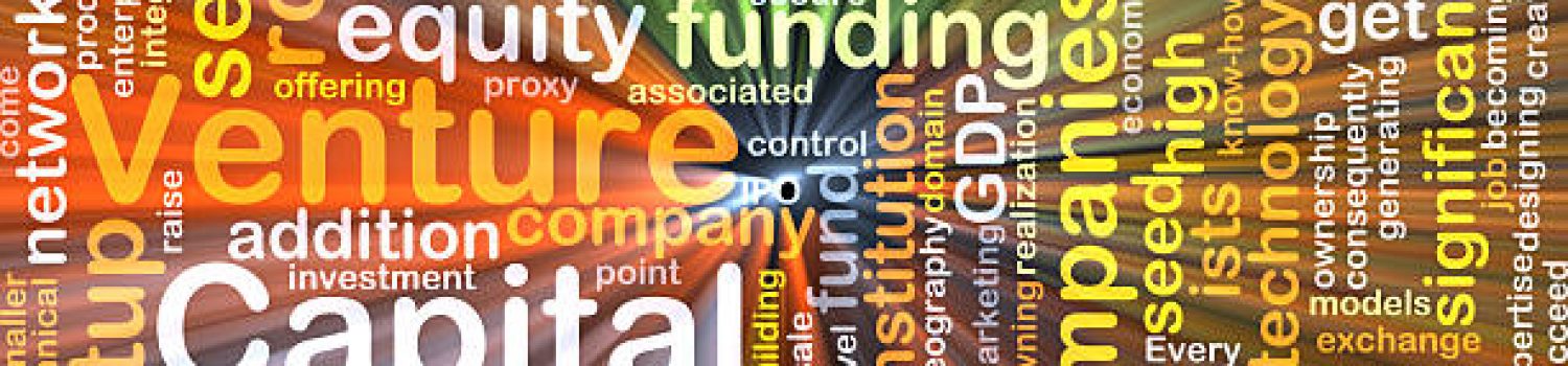 Background concept wordcloud illustration of venture capital glowing light