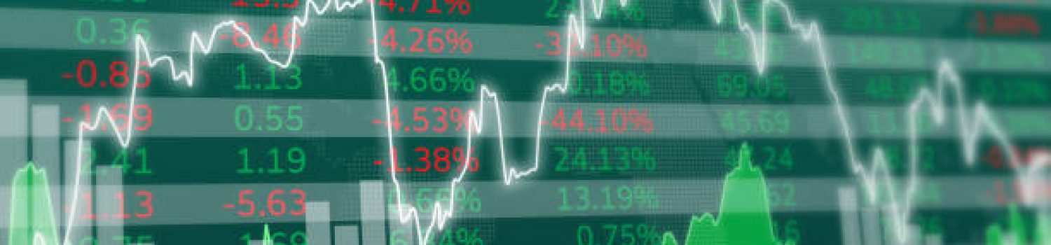 Green bond funds 7-2022 istockphoto-1368624782-612×612 Finance green background with numbers and graphs. Financial market concept. 3D render