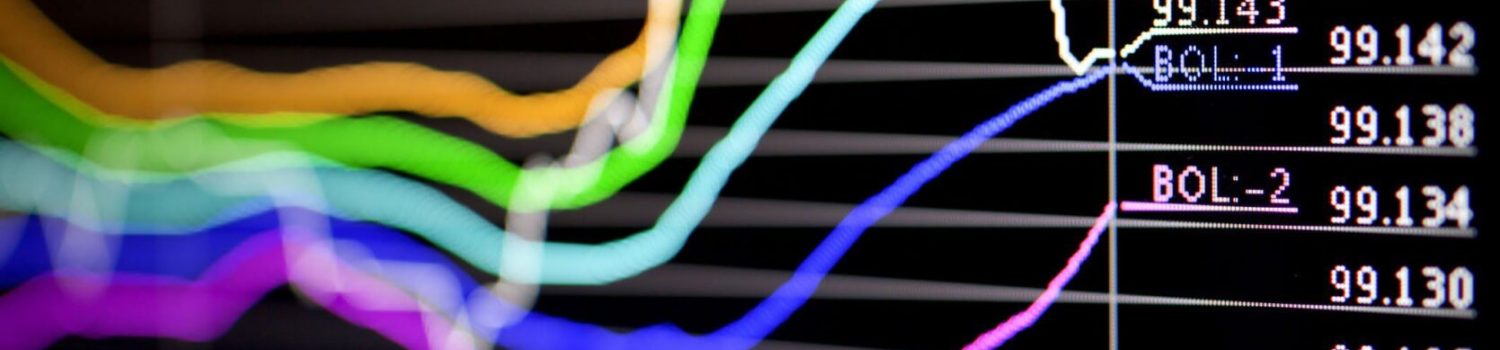 Images-Direct Indexing Colorful financial line graphs on monitor
