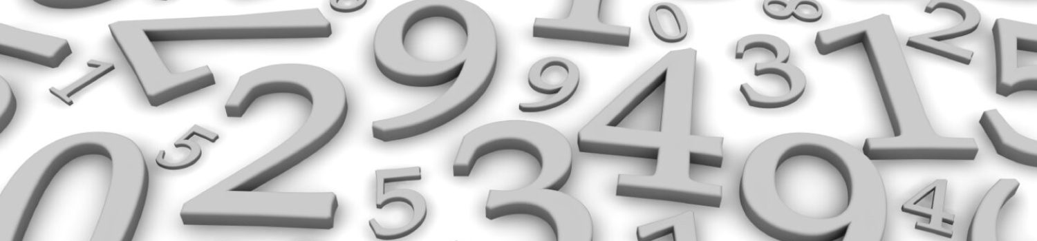 Three-dimensional gray numerals scattered on white Three-dimensional gray numerals scattered on white