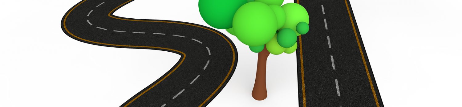 3d render of zigzag vs straight road depicting complex and simple paths