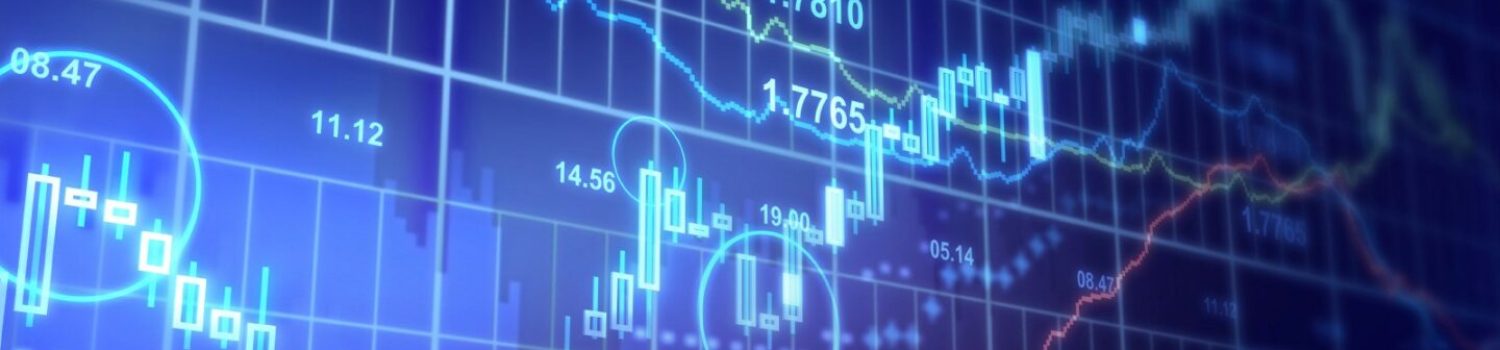 Multiple trend lines and circled candlestick patterns