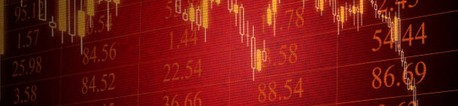 Chart with trading values and graph with stock currency