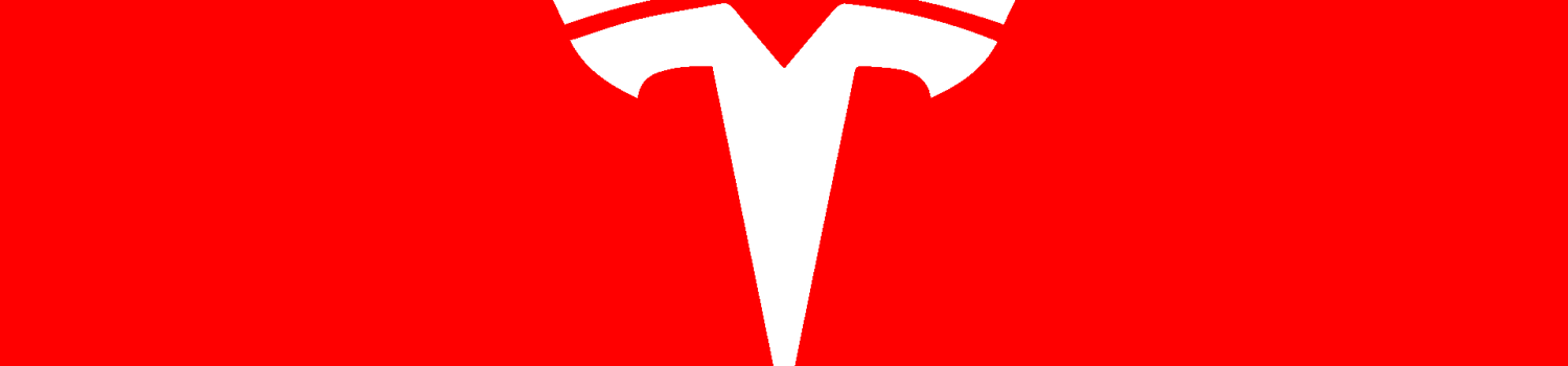 Tesla index article 12-2020-image White Tesla logo on red background